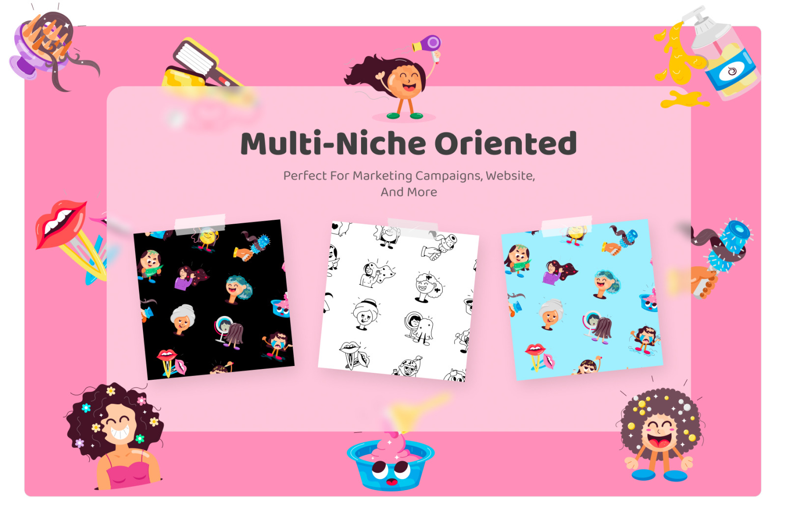 Animated Hair Care Stickers Animated Hair Care Stickers