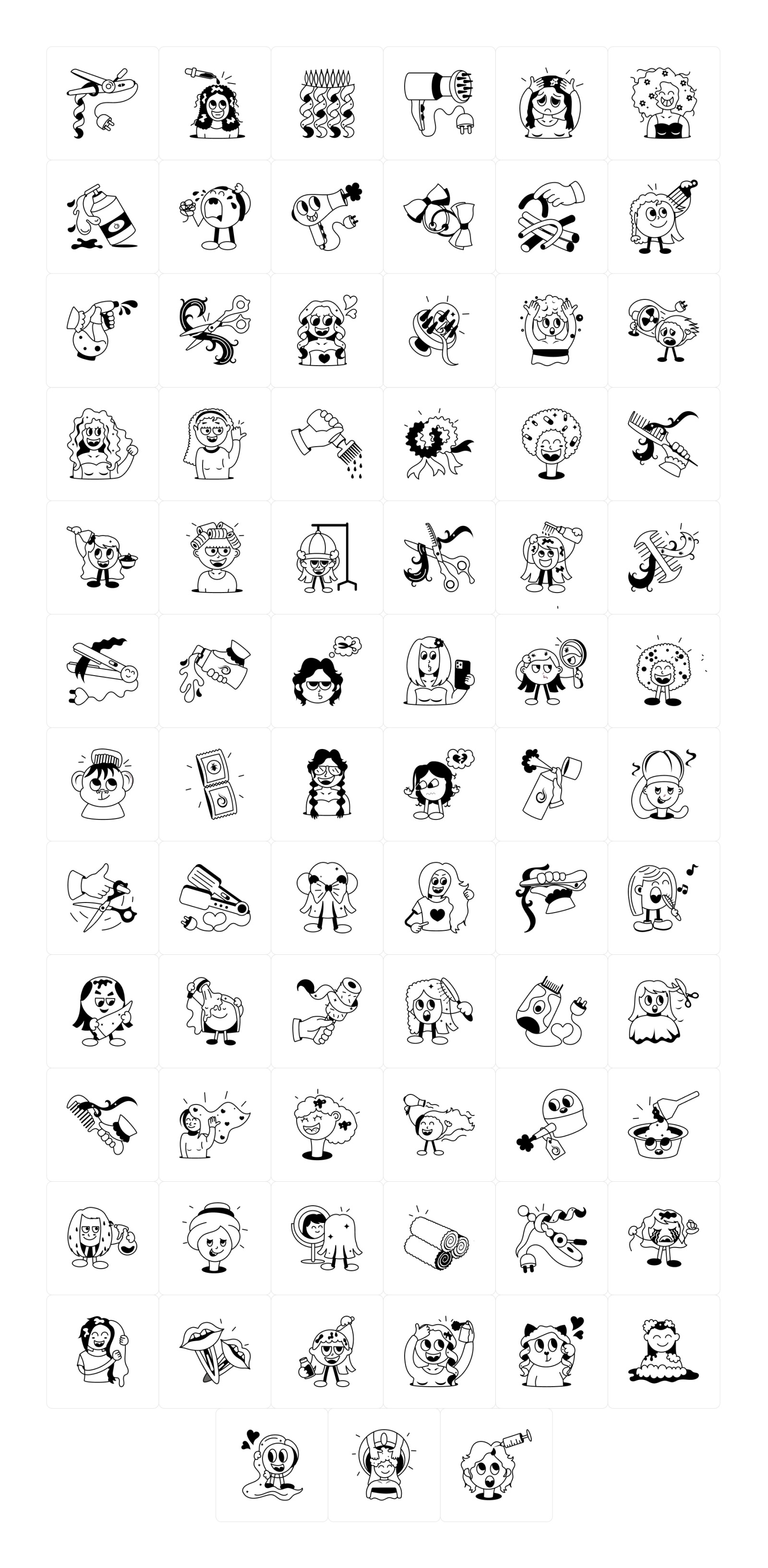 Animated Hair Care Stickers Animated Hair Care Stickers