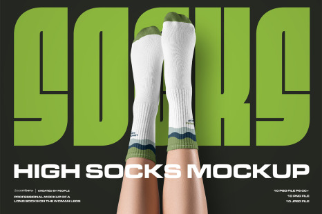 10 Mockups High Socks on the Woman Legs vol.02 - Fashion designer