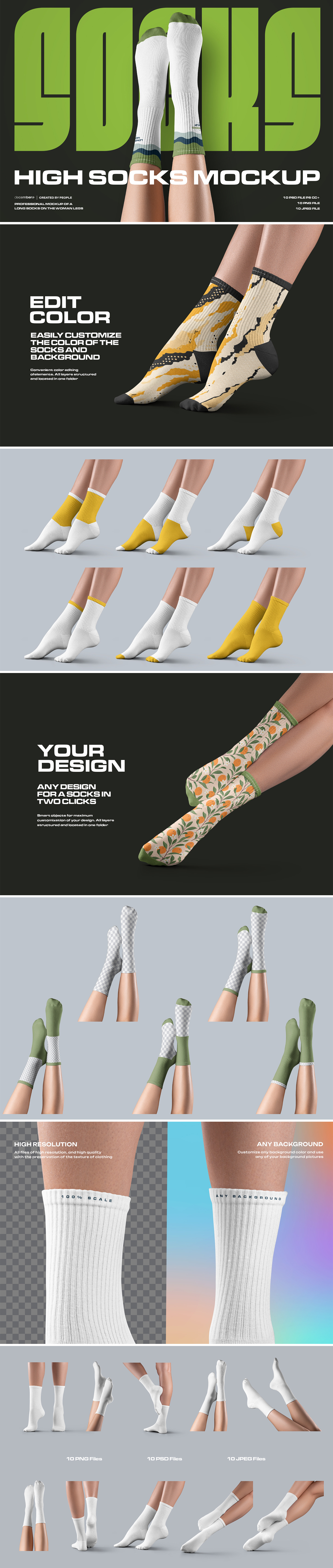 10 Mockups High Socks on the Woman Legs vol.02 10 Mockups High Socks on the Woman Legs vol.02