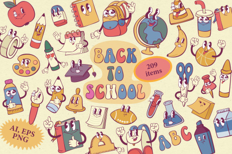 Back To School - Vector stickers