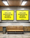 Two Framed Posters on a Subway Station Wall Mockup