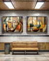 Two Framed Posters on a Subway Station Wall Mockup