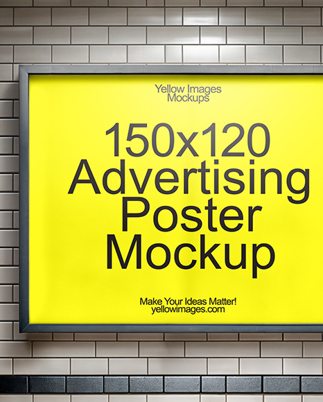 Two Framed Posters on a Subway Station Wall Mockup