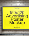 Two Framed Posters on a Subway Station Wall Mockup