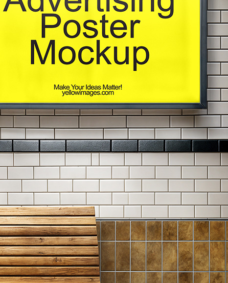 Two Framed Posters on a Subway Station Wall Mockup
