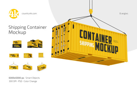 Shipping Container Mockup Set - Industry