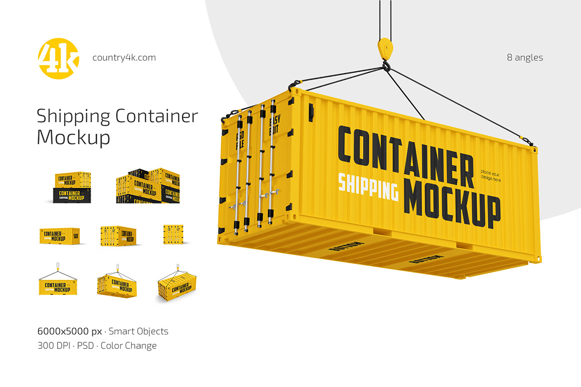 Shipping Container Mockup Set Shipping Container Mockup Set