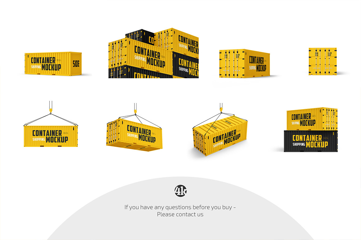 Shipping Container Mockup Set Shipping Container Mockup Set