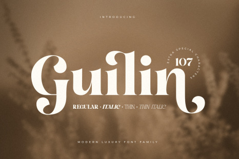 Guilin - Modern Luxury Font Family - Cursive