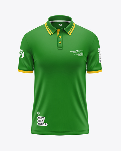 Men's Short Sleeve Polo Shirt Mockup - Premium+Psd+Food+Can+Mockup