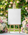 Wedding Welcome Easel with Flowers Mockup