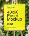 Wedding Welcome Easel with Flowers Mockup