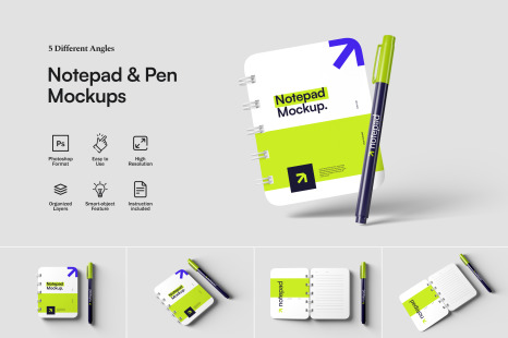 Notepad and Pen Mockups - Booking