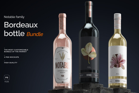 Bordeaux bottle - Wine Mockups - Bottling