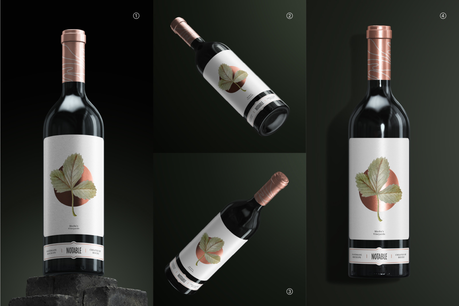Bordeaux bottle - Wine Mockups Bordeaux bottle - Wine Mockups