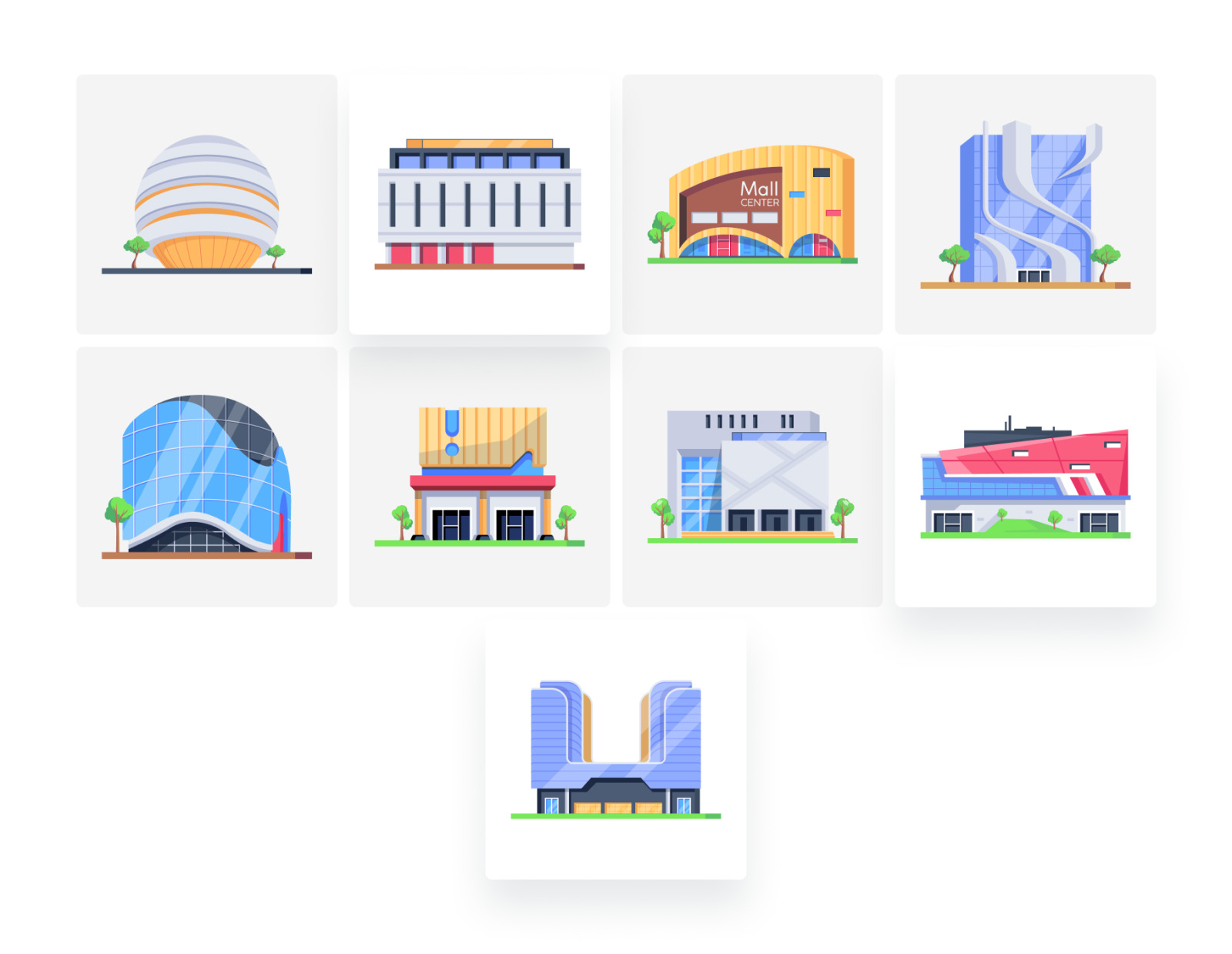 Isometric Shopping Mall Icons Isometric Shopping Mall Icons