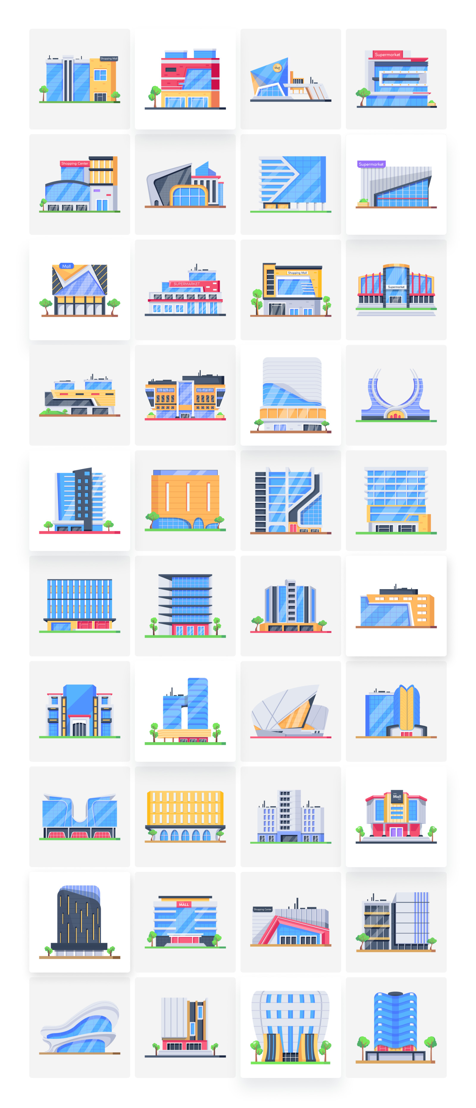 Isometric Shopping Mall Icons Isometric Shopping Mall Icons