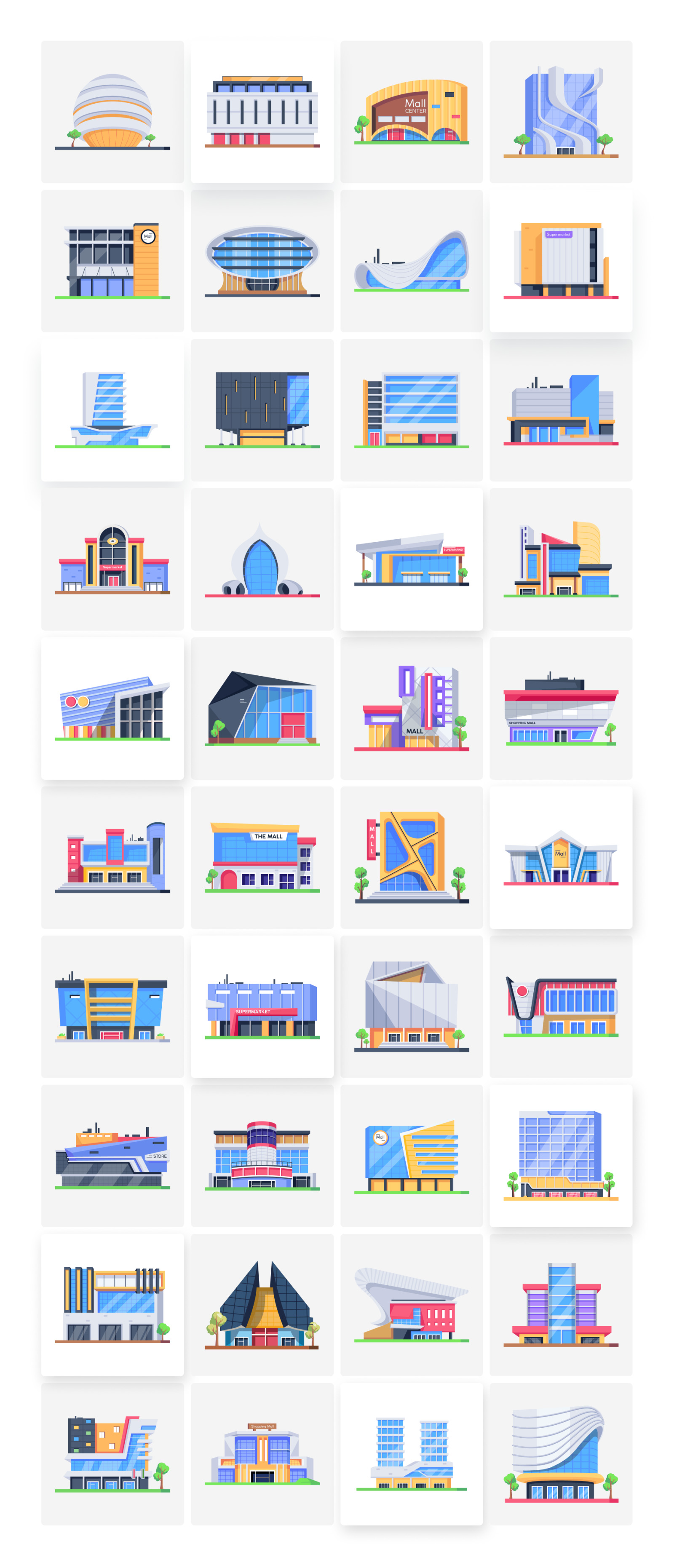Isometric Shopping Mall Icons Isometric Shopping Mall Icons
