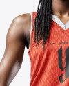 Black Woman with Braids Wearing a Full Basketball Kit Mockup