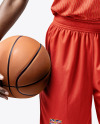 Black Woman with Braids Wearing a Full Basketball Kit Mockup
