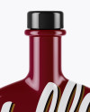 Glossy Bottle With Wooden Cap Mockup