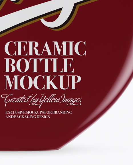 Glossy Bottle With Wooden Cap Mockup