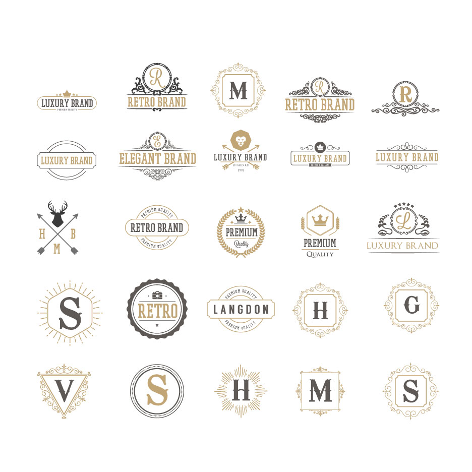 Monogram and Vintage logos Monogram and Vintage logos