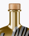 Metallic Bottle With Wooden Cap Mockup