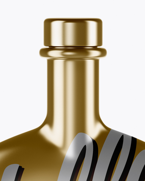 Metallic Bottle With Wooden Cap Mockup