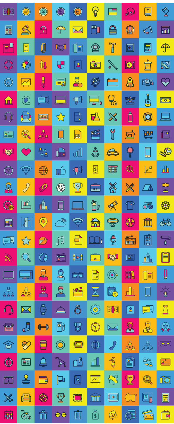 Colorful Icons set design