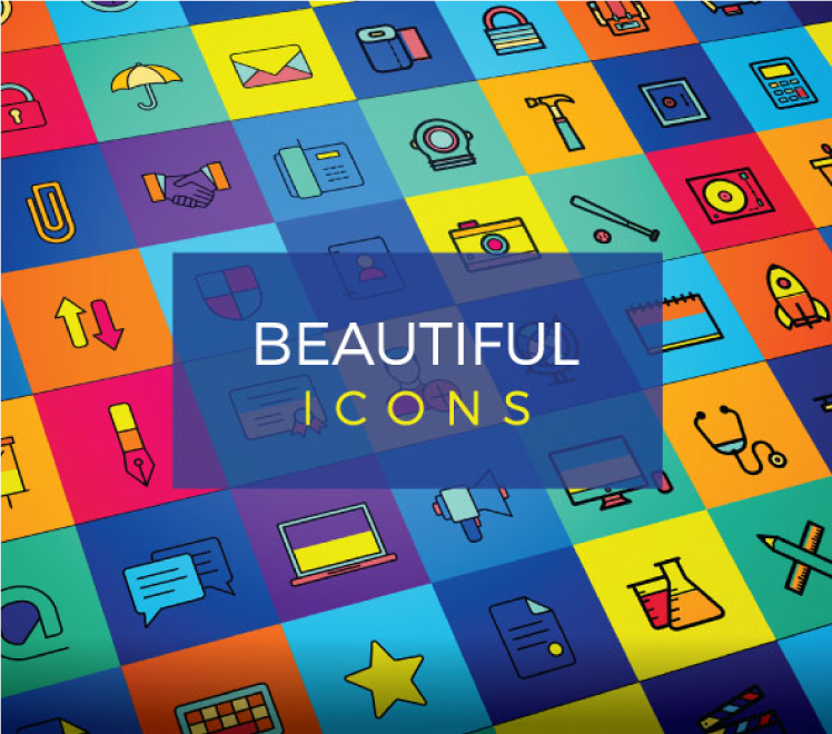 Colorful Icons set design