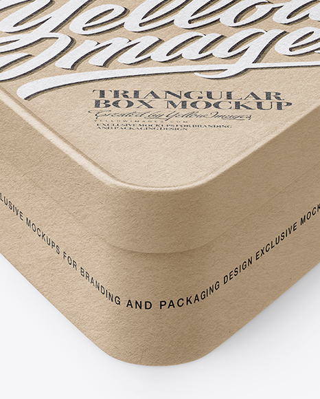 Kraft Paper Triangular Box Mockup (High-Angle Shot)