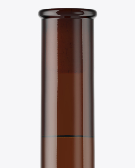 Amber Glass White Wine Bottle With Cork Mockup