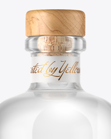 Dry Gin Bottle with Wooden Cap Mockup