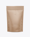 Kraft Coffee Bag W/ Valve Mockup - Front View