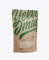 Kraft Coffee Bag W/ Valve Mockup - Half Side View