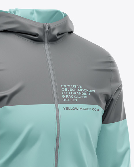 Hooded Windbreaker Mockup
