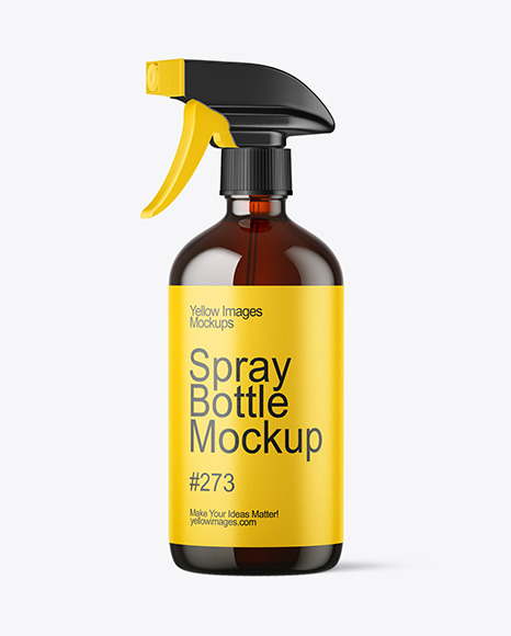 16oz Amber Spray Bottle Mockup