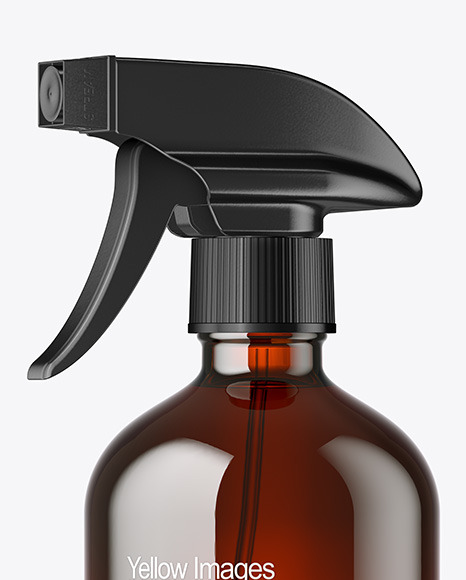 16oz Amber Spray Bottle Mockup
