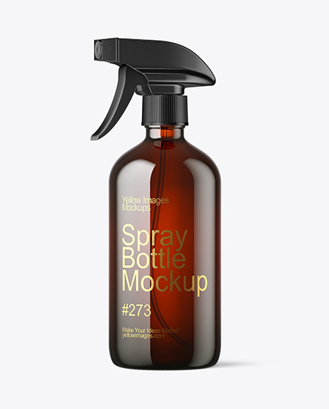 16oz Amber Spray Bottle Mockup