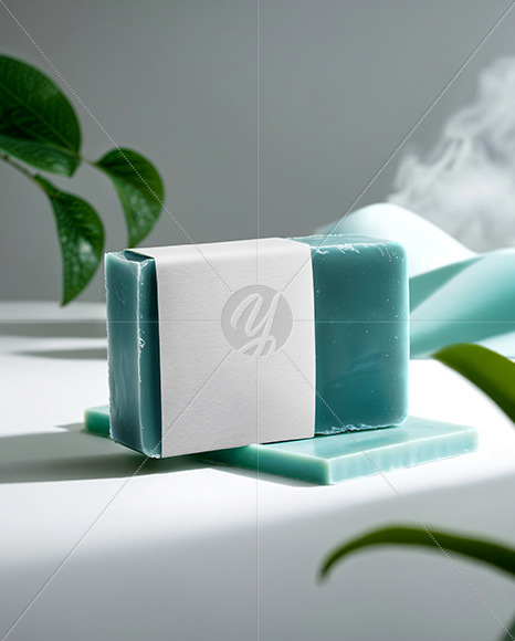 Handmade Soap Bar with Paper Label Mockup