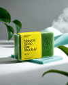 Handmade Soap Bar with Paper Label Mockup