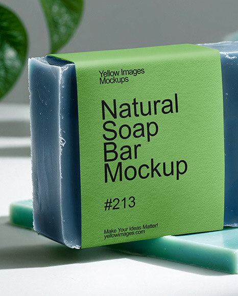 Handmade Soap Bar with Paper Label Mockup