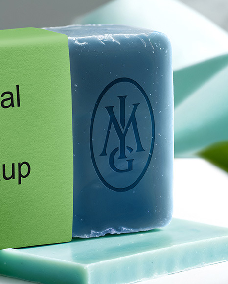 Handmade Soap Bar with Paper Label Mockup