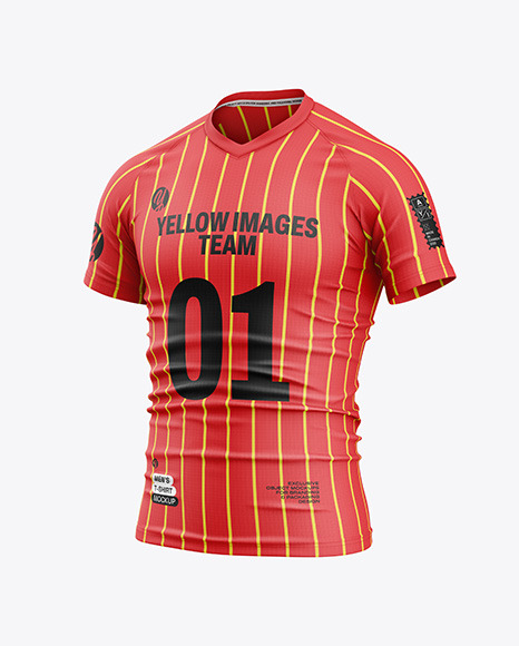 Tight Fit V-Neck Soccer Jersey Mockup