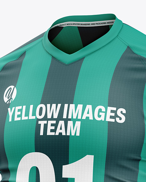 Tight Fit V-Neck Soccer Jersey Mockup