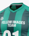 Tight Fit V-Neck Soccer Jersey Mockup