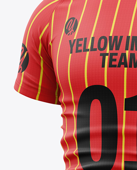 Tight Fit V-Neck Soccer Jersey Mockup