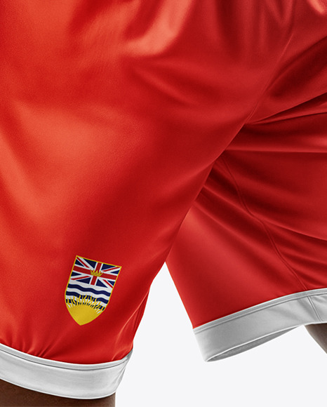 Woman Wearing a V-Neck Basketball Jersey and Shorts Mockup
